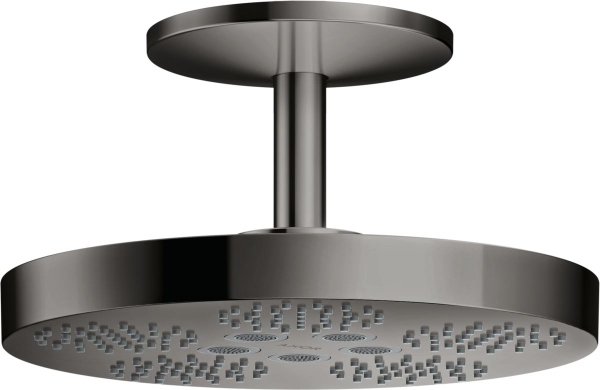 HANSGROHE AXOR Jedna horní sprcha 280 2jet s připojením ke stropu #48494330 - Leštěný černý chrom