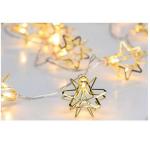 LED pohádková světla s kovovými hvězdami, 120 cm, zlatý