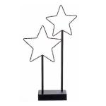 LED dekorativní 2 hvězdy stojící s 30 LED, černé