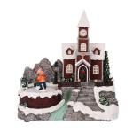 Vánoční scéna s rotujícími dětmi a 7 LED diodami, 18 x 18 x 11 cm