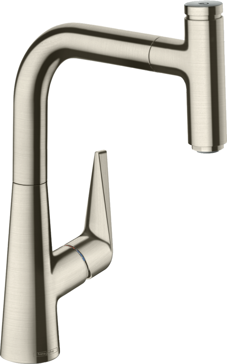 HANSGROHE Talis Select M51 dřezová baterie 220, výsuvná sprška, 1jet, sBox #73852800 - vzhled nerezu