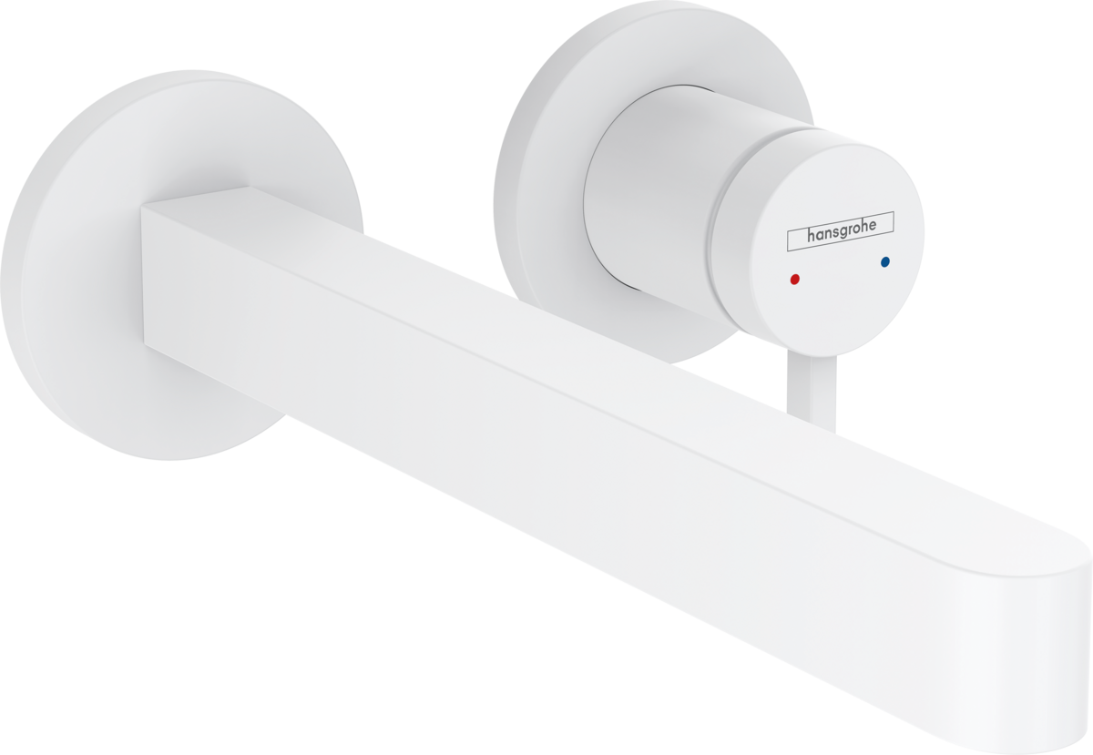 HANSGROHE Finoris Páková umyvadlová baterie pod omítku, pro montáž na stěnu s výtokem 22,8 cm matná bílá 76050700