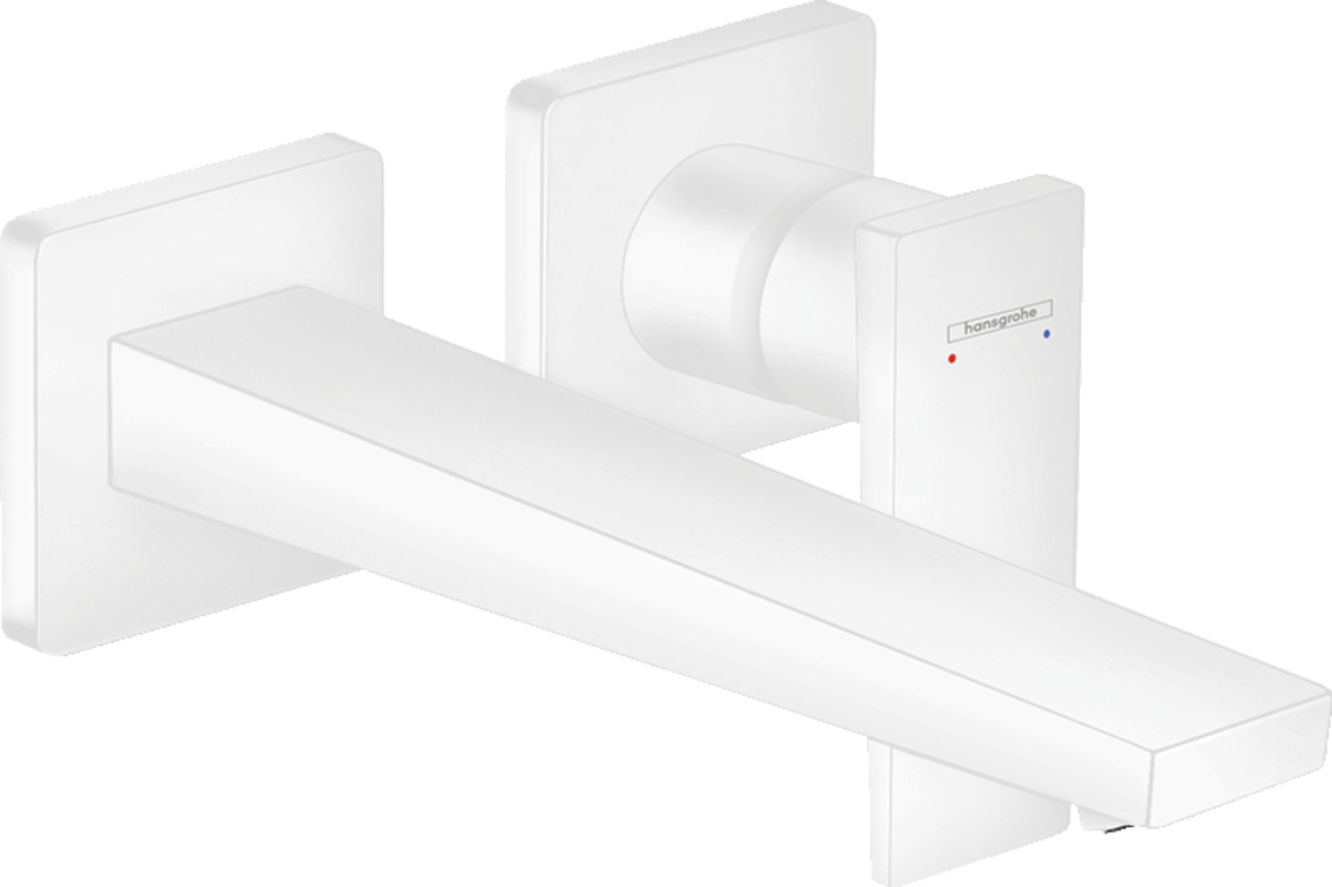 HANSGROHE Metropol Páková umyvadlová baterie s páčkovou rukojetí pod omítku, montáž na stěnu, s výtokem 225 mm #32526700 - matná bílá