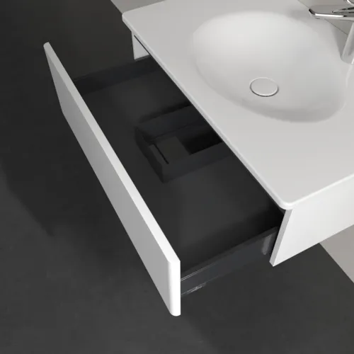 VILLEROY BOCH Toaletní skříňka Antao, 1 zásuvka, 788 x 256 x 496 mm, přední strana bez konstrukce, bílý matný lak #K01000MT, obrázek 5