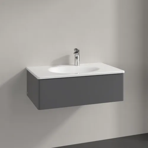 VILLEROY BOCH Toaletní skříňka Antao, 1 zásuvka, 788 x 256 x 496 mm, přední strana bez konstrukce, antracitový matný lak #K01000GK, obrázek 2