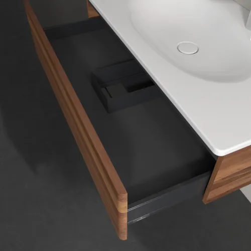 VILLEROY BOCH Toaletní skříňka Antao, 1 zásuvka, 988 x 256 x 493 mm, přední strana bez konstrukce, teplý ořech #K02000HM, obrázek 7