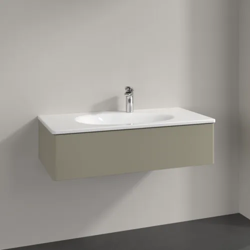 VILLEROY BOCH Toaletní skříňka Antao, 1 zásuvka, 988 x 256 x 493 mm, přední strana bez konstrukce, matný lak Stone Grey #K02000HK, obrázek 3