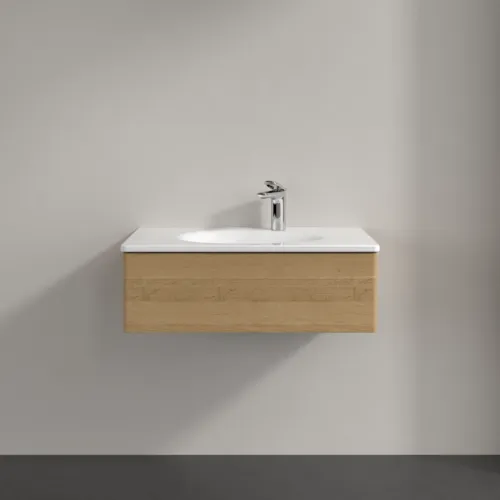 VILLEROY BOCH Toaletní skříňka Antao, 1 zásuvka, 788 x 256 x 496 mm, přední strana bez konstrukce, medový dub #K01000HN, obrázek 3