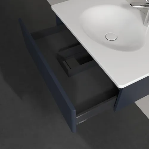 VILLEROY BOCH Toaletní skříňka Antao, 1 zásuvka, 788 x 256 x 496 mm, přední strana bez konstrukce, matný lak Midnight Blue #K01000HG, obrázek 6