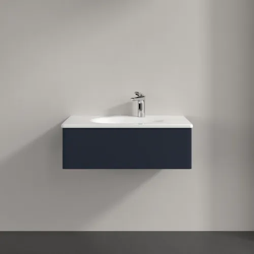 VILLEROY BOCH Toaletní skříňka Antao, 1 zásuvka, 788 x 256 x 496 mm, přední strana bez konstrukce, matný lak Midnight Blue #K01000HG, obrázek 3