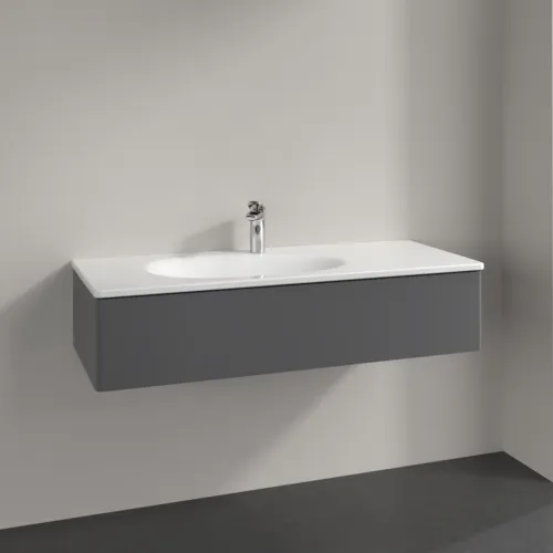 VILLEROY BOCH Toaletní skříňka Antao, 1 zásuvka, 1188 x 256 x 493 mm, přední strana bez konstrukce, antracitový matný lak #K03000GK, obrázek 2