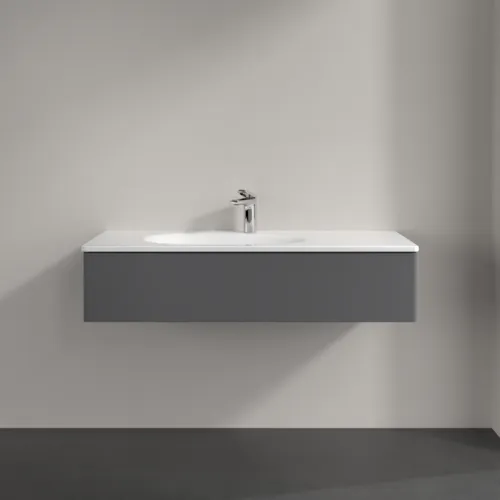 VILLEROY BOCH Toaletní skříňka Antao, 1 zásuvka, 1188 x 256 x 493 mm, přední strana bez konstrukce, antracitový matný lak #K03000GK, obrázek 3