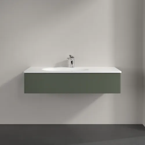 VILLEROY BOCH Toaletní skříňka Antao, 1 zásuvka, 1188 x 256 x 493 mm, přední strana bez konstrukce, listově zelený matný lak #K03000HL, obrázek 3