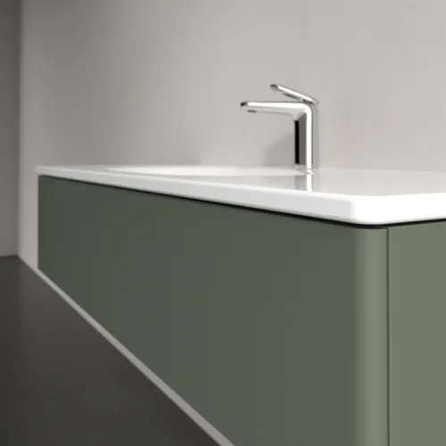 VILLEROY BOCH Toaletní skříňka Antao, 1 zásuvka, 1188 x 256 x 493 mm, přední strana bez konstrukce, listově zelený matný lak #K03000HL, obrázek 5