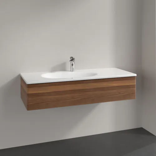 VILLEROY BOCH Toaletní skříňka Antao, 1 zásuvka, 1188 x 256 x 493 mm, přední strana bez konstrukce, teplý ořech #K03000HM, obrázek 2