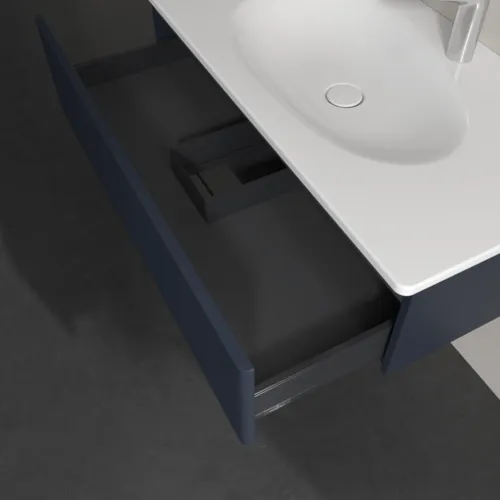 VILLEROY BOCH Toaletní skříňka Antao, 1 zásuvka, 988 x 256 x 493 mm, texturovaná přední část, matný lak Midnight Blue #K02100HG, obrázek 6