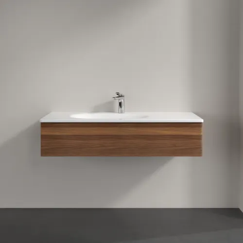VILLEROY BOCH Toaletní skříňka Antao, 1 zásuvka, 1188 x 256 x 493 mm, texturovaná přední část, teplý ořech #K03100HM, obrázek 3