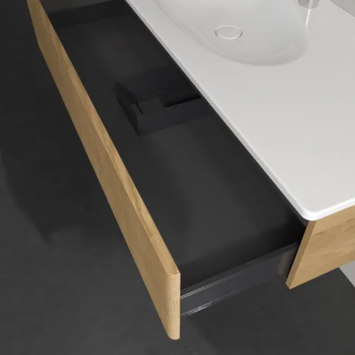 VILLEROY BOCH Toaletní skříňka Antao, 1 zásuvka, 1188 x 256 x 493 mm, strukturované čelo, medový dub #K03100HN, obrázek 7