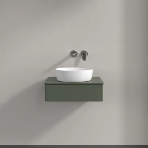 VILLEROY BOCH Toaletní skříňka Antao, 1 zásuvka, 600 x 190 x 500 mm, přední strana bez konstrukce, listově zelený matný lak / listově zelený matný lak #K07010HL, obrázek 3