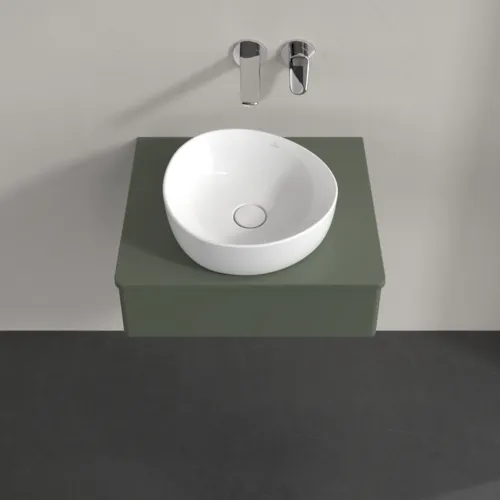 VILLEROY BOCH Toaletní skříňka Antao, 1 zásuvka, 600 x 190 x 500 mm, přední strana bez konstrukce, listově zelený matný lak / listově zelený matný lak #K07010HL, obrázek 4