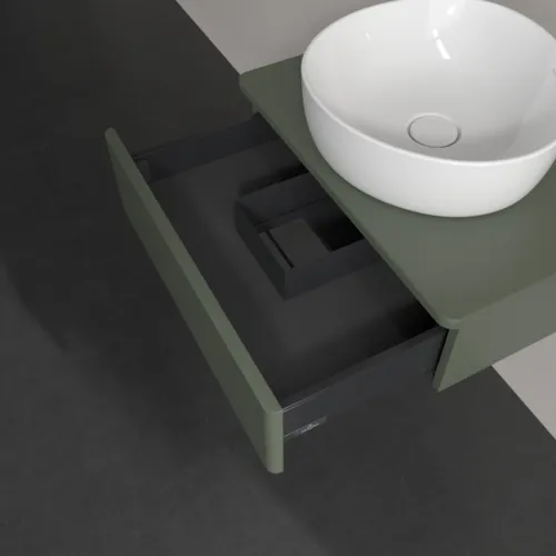 VILLEROY BOCH Toaletní skříňka Antao, 1 zásuvka, 600 x 190 x 500 mm, přední strana bez konstrukce, listově zelený matný lak / listově zelený matný lak #K07010HL, obrázek 6