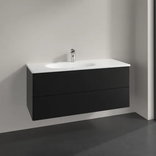 VILLEROY BOCH Toaletní skříňka Antao, 2 výsuvy, 1188 x 504 x 492 mm, přední strana bez konstrukce, černý matný lak #K06000PD, obrázek 2
