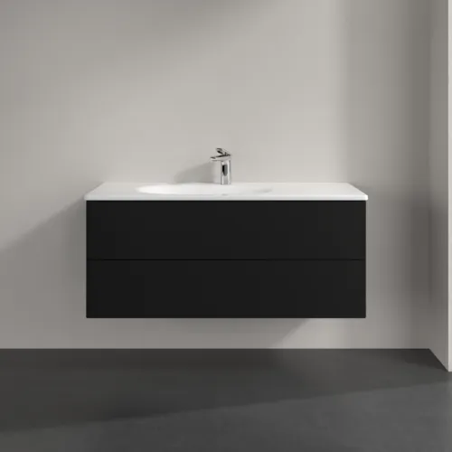 VILLEROY BOCH Toaletní skříňka Antao, 2 výsuvy, 1188 x 504 x 492 mm, přední strana bez konstrukce, černý matný lak #K06000PD, obrázek 3