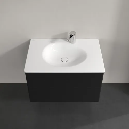 VILLEROY BOCH Toaletní skříňka Antao, 2 výsuvy, 788 x 504 x 496 mm, texturovaná přední strana, černý matný lak #K04100PD, obrázek 4