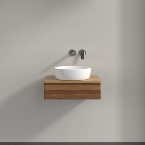 VILLEROY BOCH Toaletní skříňka Antao, 1 zásuvka, 600 x 190 x 500 mm, přední strana bez konstrukce, teplý ořech / medový dub #K07011HM, obrázek 3