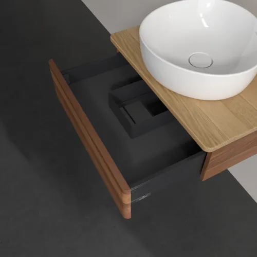 VILLEROY BOCH Toaletní skříňka Antao, 1 zásuvka, 600 x 190 x 500 mm, přední strana bez konstrukce, teplý ořech / medový dub #K07011HM, obrázek 6