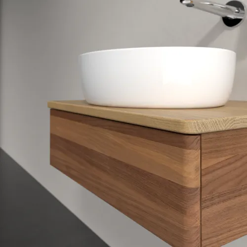 VILLEROY BOCH Toaletní skříňka Antao, 1 zásuvka, 600 x 190 x 500 mm, přední strana bez konstrukce, teplý ořech / medový dub #K07011HM, obrázek 5