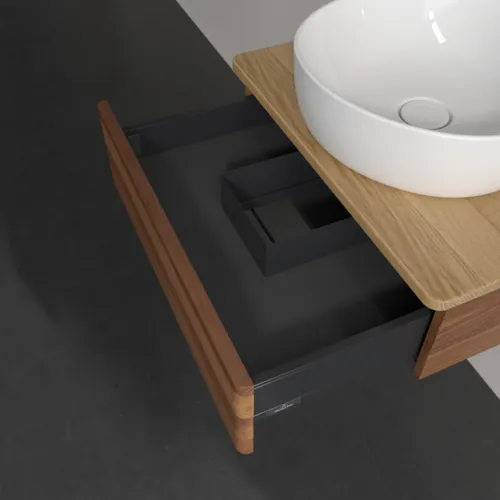 VILLEROY BOCH Toaletní skříňka Antao, 1 zásuvka, 600 x 190 x 500 mm, přední strana bez konstrukce, teplý ořech / medový dub #K07011HM, obrázek 7