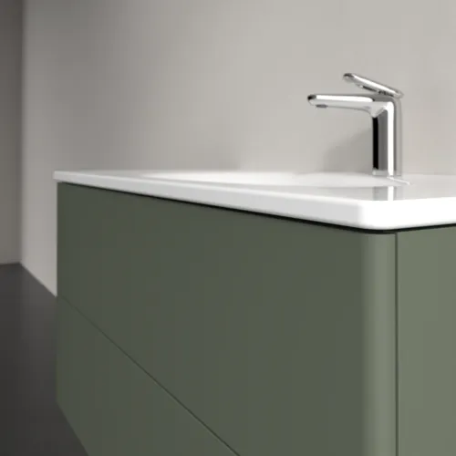 VILLEROY BOCH Toaletní skříňka Antao, 2 výsuvy, 988 x 504 x 496 mm, přední strana bez konstrukce, listově zelený matný lak #K05000HL, obrázek 5