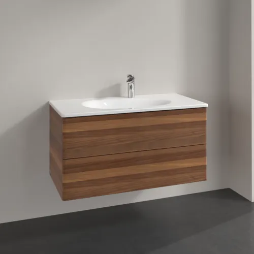 VILLEROY BOCH Toaletní skříňka Antao, 2 výsuvy, 988 x 504 x 496 mm, přední strana bez konstrukce, teplý ořech #K05000HM, obrázek 2