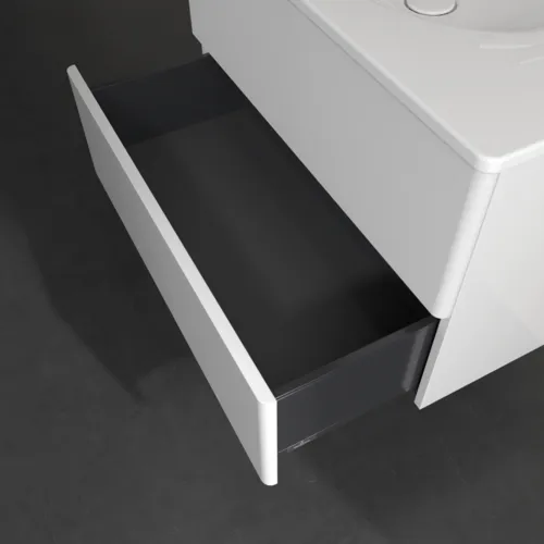 VILLEROY BOCH Toaletní skříňka Antao, 2 výsuvy, 788 x 504 x 496 mm, přední strana bez konstrukce, lesklý bílý lak #K04000GF, obrázek 5