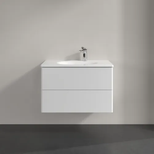 VILLEROY BOCH Toaletní skříňka Antao, 2 výsuvy, 788 x 504 x 496 mm, přední strana bez konstrukce, lesklý bílý lak #K04000GF, obrázek 3