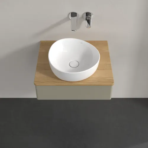 VILLEROY BOCH Toaletní skříňka Antao, 1 zásuvka, 600 x 190 x 500 mm, přední strana bez konstrukce, Stone Grey Matt Lacquer / Honey Oak #K07011HK, obrázek 4
