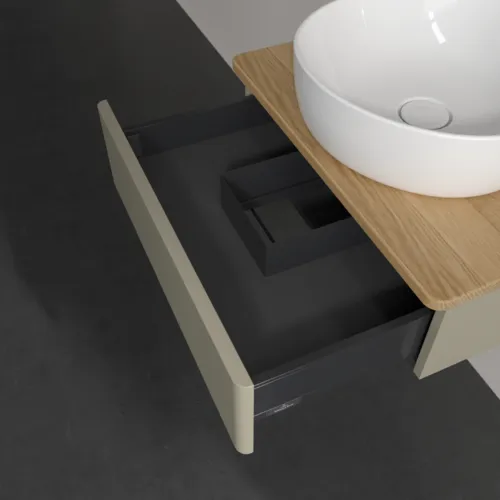 VILLEROY BOCH Toaletní skříňka Antao, 1 zásuvka, 600 x 190 x 500 mm, přední strana bez konstrukce, Stone Grey Matt Lacquer / Honey Oak #K07011HK, obrázek 7