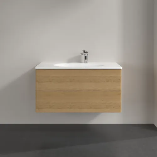 VILLEROY BOCH Toaletní skříňka Antao, 2 výsuvy, 988 x 504 x 496 mm, přední strana bez konstrukce, medový dub #K05000HN, obrázek 3