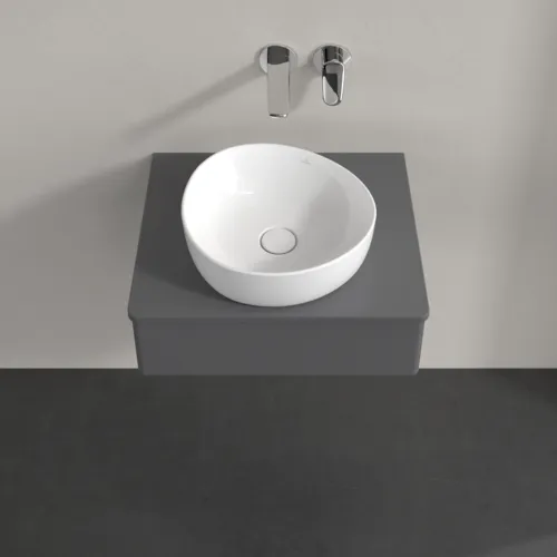 VILLEROY BOCH Toaletní skříňka Antao, 1 zásuvka, 600 x 190 x 500 mm, přední strana bez konstrukce, antracit matný lak / antracit matný lak #K07010GK, obrázek 4