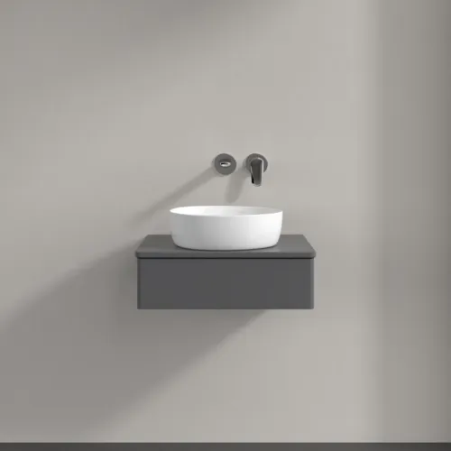 VILLEROY BOCH Toaletní skříňka Antao, 1 zásuvka, 600 x 190 x 500 mm, přední strana bez konstrukce, antracit matný lak / antracit matný lak #K07010GK, obrázek 3