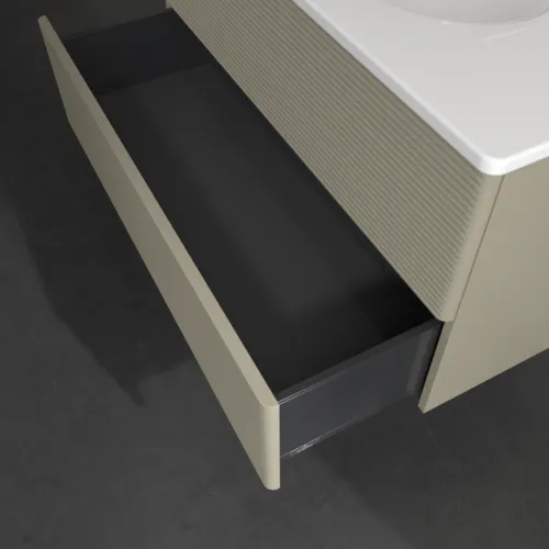 VILLEROY BOCH Toaletní skříňka Antao, 2 výsuvy, 988 x 504 x 496 mm, strukturovaná přední strana, matný lak Stone Grey #K05100HK, obrázek 6