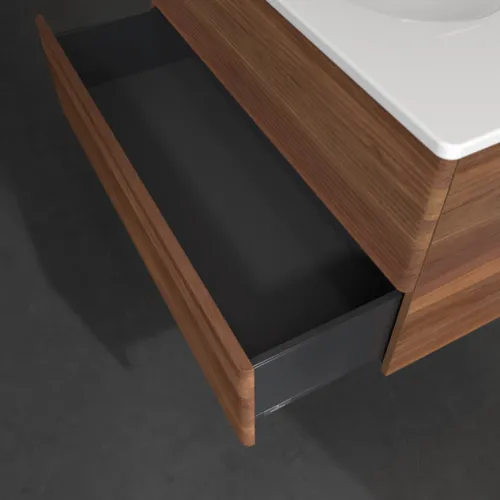 VILLEROY BOCH Toaletní skříňka Antao, 2 výsuvy, 988 x 504 x 496 mm, texturovaná přední část, teplý ořech #K05100HM, obrázek 6