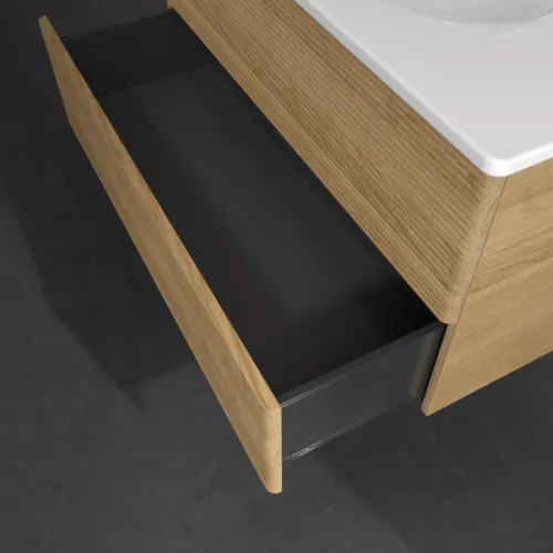 VILLEROY BOCH Toaletní skříňka Antao, 2 výsuvy, 988 x 504 x 496 mm, přední část s konstrukcí, medový dub #K05100HN, obrázek 6