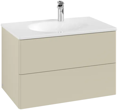 VILLEROY BOCH Toaletní skříňka Antao, 2 výsuvy, 788 x 504 x 496 mm, přední strana bez konstrukce, hedvábně šedý matný lak #K04000HJ