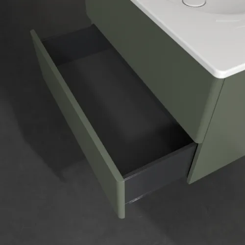 VILLEROY BOCH Toaletní skříňka Antao, 2 výsuvy, 788 x 504 x 496 mm, přední strana bez konstrukce, listově zelený matný lak #K04000HL, obrázek 6