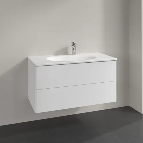 VILLEROY BOCH Toaletní skříňka Antao, 2 výsuvy, 988 x 504 x 496 mm, přední strana bez konstrukce, bílý matný lak #K05000MT, obrázek 2