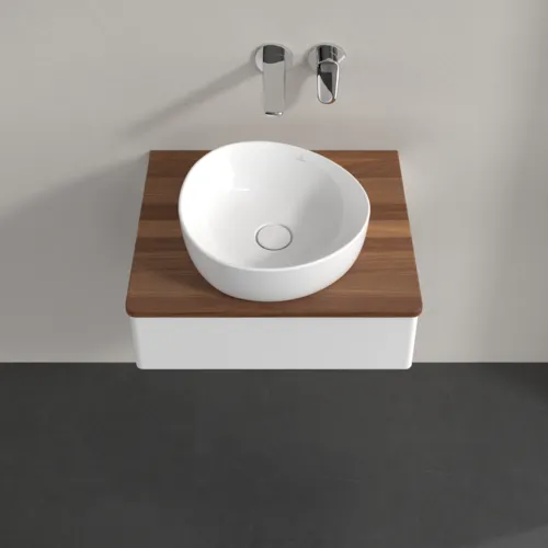 VILLEROY BOCH Toaletní skříňka Antao, 1 zásuvka, 600 x 190 x 500 mm, přední strana bez konstrukce, bílý matný lak / teplý ořech #K07012MT, obrázek 4