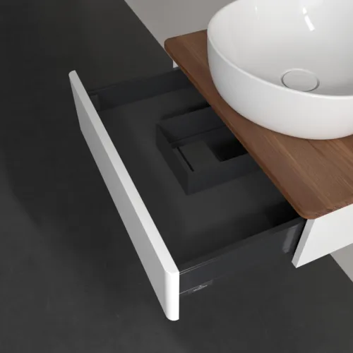 VILLEROY BOCH Toaletní skříňka Antao, 1 zásuvka, 600 x 190 x 500 mm, přední strana bez konstrukce, bílý matný lak / teplý ořech #K07012MT, obrázek 6