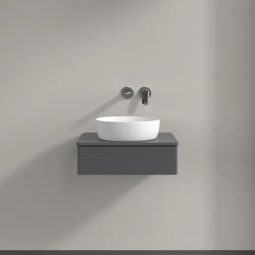 VILLEROY BOCH Toaletní skříňka Antao, 1 zásuvka, 600 x 190 x 500 mm, texturovaná přední část, antracitový matný lak / antracitový matný lak #K07110GK, obrázek 3